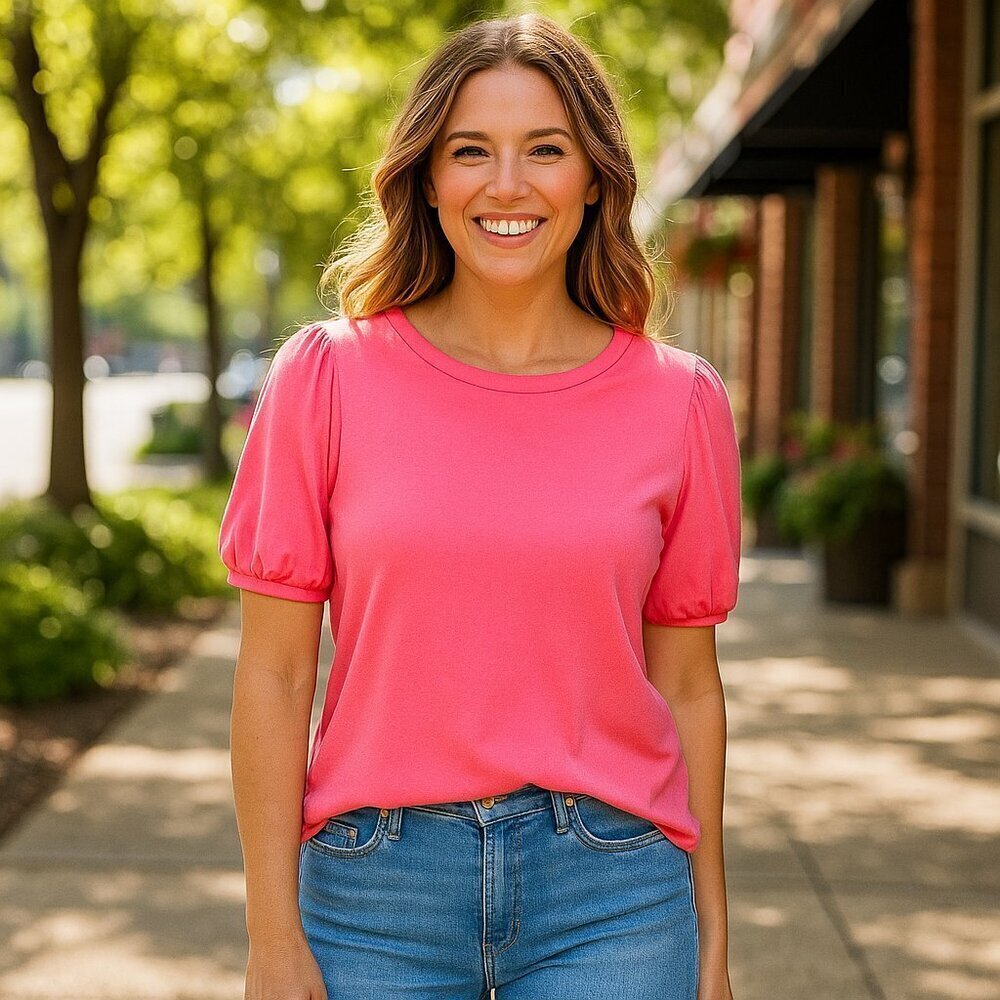 Ann Klein Sport Hot Pink Top Size Large​​​​